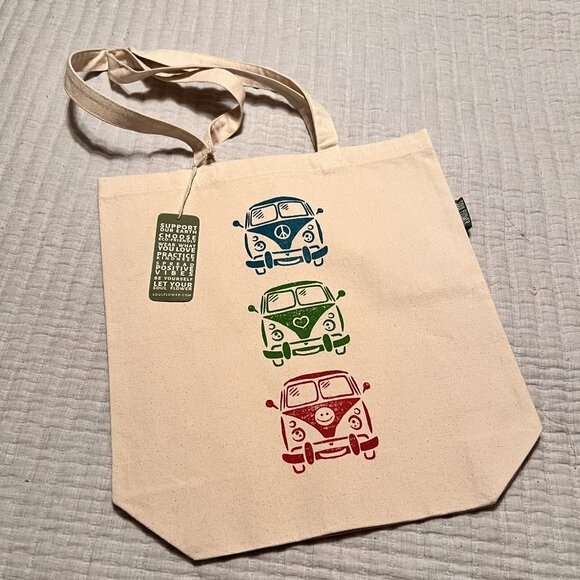 NWT · Soul Flower Hippie Bus Eco Tote · Organic Cotton · Fair Trade - Picture 1 of 3